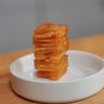 A crispy tower of crispy potatoes.