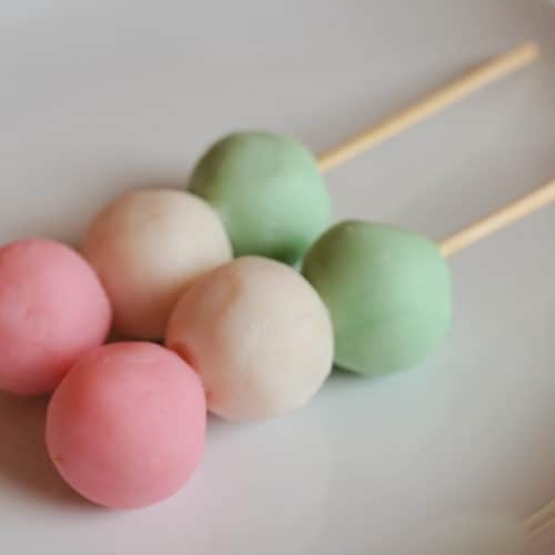 Hanami dango on a stick