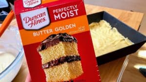 Box of Duncan Hines Perfectly Moist Butter Cake Mix