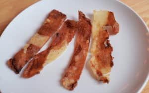 Strips of wheat starch bacon.