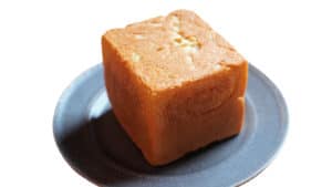 Japanese milk bread in a cube shape.