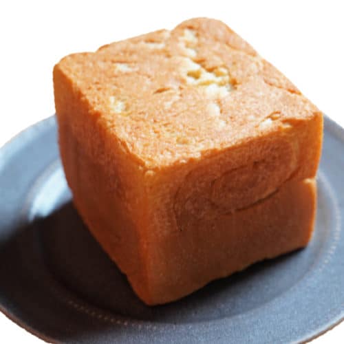 Japanese milk bread in a cube shape.