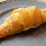 Finished rice paper croissant on plate.